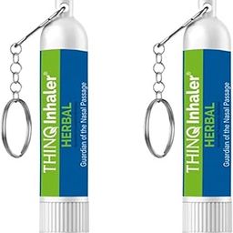 THINQ Ayurvedic Nasal Inhaler | Herbal Stick for Cold Nasal Congestion & Headache Relief | With Camphor Clove & Wintergreen Oil | Travel-Friendly Aromatherapy Keychain Design | Pack of (2)-image-19