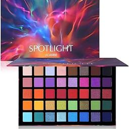 COSLUXE UCANBE Spotlight Eyeshadow Palette, Professional 40 Color Matte Shimmer Makeup Pallet Highly Pigmented Colorful Powder Long Lasting Waterproof Eyeshadow Palette, Multi, 1 g (Pack of 1)-2