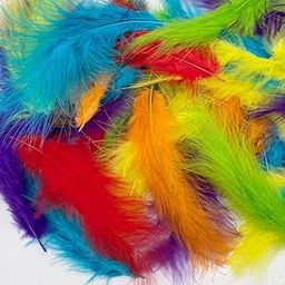 Richa home decor natural dyed feather for dream catcher, mask decor, hanging ornaments decor, small and soft quality for crafts and other works 150 Pc's (Multi)-image-16