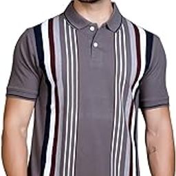 Textured Polo T-Shirt for Men in Vertical Stripes-image-25