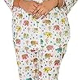 Women's Elephant Print Cotton Co-ord Set, 3/4 Sleeve, White with Multicolour Pattern-image-11