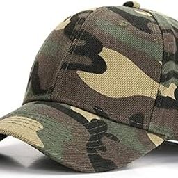 Cotton ® Unisex Camouflage Army Baseball Cap (Grey), Medium-image-0