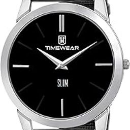 Men's Analog Two Hands Stainless Chain Slim Watch [Silver]-picture-0