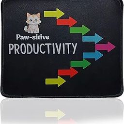 Paw-sitive Productivity Mouse Pad – Non-Slip Rubber Base, Soft Surface Fabric – Cute Cat Design with Color Arrows – Comfortable Wrist Support for Work, Home & Office Use-image-34