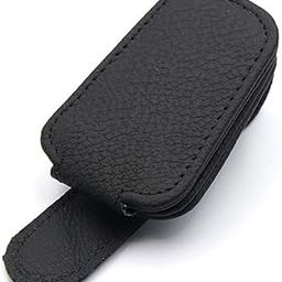 VALIOKA Magnetic Sunglass Holder for Car Sun Visor, Premium Leather Glasses Clip Organizer for Eyeglasses, Ticket, Cards – Universal Fit Car Interior Accessory (Black)-image-54