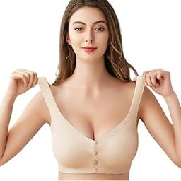 Seamless Padded Bra for Women with Front Button Closure - Full Coverage - Non Wired - Removable Padded - Matetinity & Nursing Bras-image-71