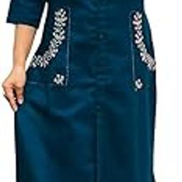 Womens Tranding Cotton Embroidery Tagai Work Kurti Pant Set-image-29