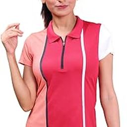 Colors Womens PLAYSURE Dry FIT Activewear Polo T-Shirt | 100% Polyester Fabric | Zip Placket | Reflective Logo | Stretchable | Regular Fit-picture-8
