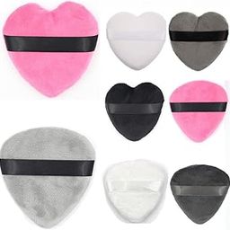 COSLUXE Makeup Blendiful Puffs,Large Face Powder Puffs Cotton Velour Tear Drop Shape and Love Shape Puff,Makeup Tool Beauty Sponges Blender (Peach Heart - Big, PACK OF 2 PCS)-12
