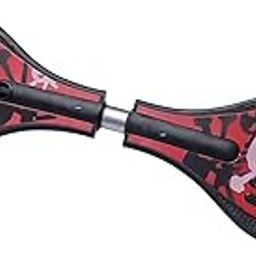 Sunderlook Kid's Waveboard Skating Board for Kids and Girls Beginners, Experts with Lights in Wheels, Weight Capacity up to 100 KG, Red-8