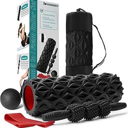 Joyenergy 5 in 1 Foam Roller Set for Deep Tissue Massage, Muscle Pain Relief, Enhanced Mobility High Density Back Roller for Full Body Relieve Muscle Pain (black)-19