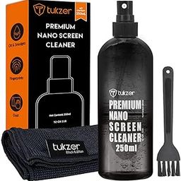 Tukzer 3 in 1 Professional Screen Cleaning Kit (250ml) for Laptop, Smartphone, Tablet, Camera, Lens, Binocular, TV, Monitor (Includes: Anti-Static Liquid Spray + Plush Microfiber Cloth + Soft Brush)-26