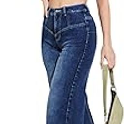 miss chase Women's High Rise Regular-Length Stretchable Denim Wide-Leg Shaping Jeans-picture-22