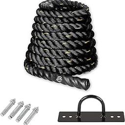 B FIT Battle Rope with Anchor Kit Full Body Workout Equipment to Lose Fat & Boost Strength. Fast & Efficient Training 1.5 Inch Heavy Rope in 33/50 Feet Option (50 Feet Thickness 1.5 Inch)-14