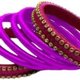 harshanvikaboutique|silk thread bangles|Traditional|trendy Plastic Bangles Set of 6 Bangles-image-49