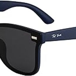 Men's Women's Polarized UV Protection Grey Lens Matt Blue Square Sunglasses-image-6