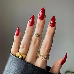 Nakhi 24 Reusable Artificial Fake Nail Set | Lightweight & Long Lasting| Quick Fix For Festivals & Special Occasions (P_red)-image-29