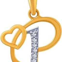 14kt (585) Yellow Gold P Initial Studded Pendant For Women & Girls - 0.81 Gram-image-15