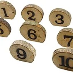 SHOWERORO 10pcs Elegant Table Number Signs for Weddings Reusable Wooden Table Number Cards Decor for Reception Events Shops-image-71