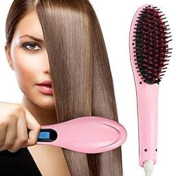 SRYFIT Hair Electric Comb Brush 3 in 1 Ceramic Fast Hair Straightener For Women's Hair Straightening Brush with LCD Screen, Temperature Control Display,Hair Straightener For Women- (Pink)-image-41