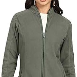 Women's Standing Collar Zipper Fleece Standard Length Jacket-picture-11