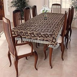 Homerz Premium Dining Table Cover for 6 to 8 Seater, 60 x 90 inch Size, Waterproof and Dustproof (Brown Check, 60x90 inch- 6-8 Seater)-image-104