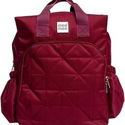 Mee Mee Maternity Diaper Bag | Spacious, Stylish, Functional, Convenient for Moms on the Go | Waterproof and Stain Resistant Travel Essential with Multiple Pockets and Diaper Changing Pad (Maroon)-104