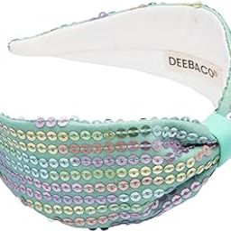 Girl's/Women's Pastel Blue Sequin Head Band Clothing/Fabric Headband Floral Hair Accessories (Blue)-image-91