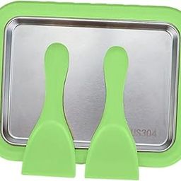 ＫＬＫＣＭＳ Ice Cream Roll Maker Instant Cold Plate with 2 Spatulas DIY Gift DIY Smoothies Instant Gelato Pan for Family Gelato Parties, Green-image-53