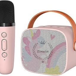 Zinnia Mini Kids Bluetooth Speakers, Karaoke Musical Speaker with 3 Magical Voice Microphone, Mini Portable Kids Bluetooth Speaker with Mic for Kids & Adults (Rose Gold)-image-44