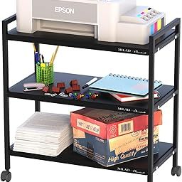 3-Tier Rolling Trolley with Wheels | Heavy Duty Multifunctional Metal Frame Cart | Ideal for Home, Kitchen, Bathroom and Office Storage | Storage Organizer (Black)-image-40