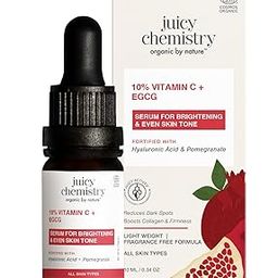 Juicy Chemistry 10% Vitamin C + EGCG Serum, 10 ml | Antioxidant-rich Brightening Face Serum for Glowing Skin | Certfied Organic Anti-Ageing, Dark Spot Corrector, Hydrating & Firming | Vegan & Fragrance-Free-53