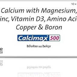 Calcimax 500 Tablets With 500Gm Calcium Carbonate, Vitamin D3, And Zinc That Prevents Calcium Deficiency, Useful In Osteoporosis, Osteopenia 30 Tablets-image-66