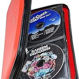 XiongYe CD DVD Case, 72 Capacity Heavy Duty Wallet, DVD CD Case Holder for Car, Hard Shell Sturdy case, CD Disk Holder, DVD disc Binder, Booklet, Protective Blu-ray Wallet (72 Capacity,Red)-image-83
