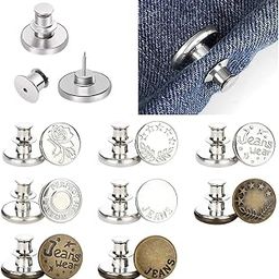 Multipurpose No Sew Classy Buttons for Jeans and Pants - Detachable, Adjustable Tightener for Clothes - Pack of 8 Suitable for Hats and Bags Decorations-image-19