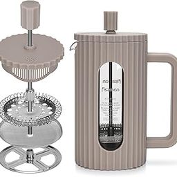 Fissman French Press Coffee and Tea Maker 600mL, Heat Resistant Thickened Borosilicate Glass Stainless Steel Coffee and Tea Press, Hot and Cold Brew Coffee French Press (Beige)-image-55