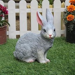 Wonderland Resin Garden Decor Cute Sitting Rabbit Statue (Grey) - Home Decoration Showpiece-image-80