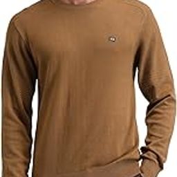 Mens Brown Solid Crew Neck Long Sleeve Casual Cotton Regular Fit Sweater-image-21