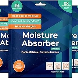 HomeStrap Moisture Absorber Sachet 100 Gram x 3 PCS | Absorbs Moisture & Transforms Into Gel | Dehumidier For Bags, Suitcases & Drawers | Fights Moisture, Musty Smells Etc-picture-30