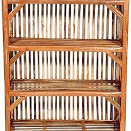 SUCCESS FURNITURE Bamboo Cane Bait Shoe Rack, Multi-Purpose Rack Decorative Planter Stand Shelf and Newspaper Storage Shelf for Home, It can be use in Kitchen.Kitchen-image-69