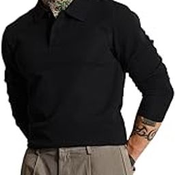 Men's Polyester Slim Fit Textured Polo Full Sleeve Light Weight Poly Blend Casual Machine Washable T-Shirt-image-3