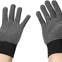 PVC Dotted Tennis Cricket Batting Gloves with Dotted Pattern, Black and White, Elastic Wrist for Men-picture-13