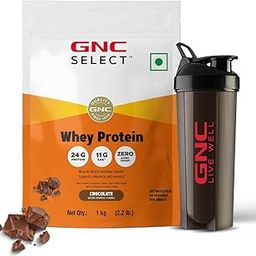 GNC Whey Protein Blend With Free Shaker | 2.2 LBS (1KG) | Chocolate |24 Gm Protein| Digestive Enzyme For Better Digestion | Faster Muscle Recovery | Boosts Strength| Builds Lean Muscles| Imported-58