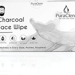 PuraClene Charcoal Face Wipe, Alcohol-Free, pH Balanced, Paraben-Free, Soft Texture For Face | Charcoal Wipes For All Skin Type Set of 50-42