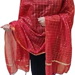 SBS Clothing Women's Art Silk Check Dupatta-51