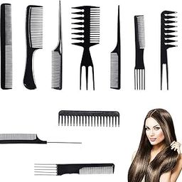 JUDEE Hair Comb Set Hairdresser 10 Pcs Hair Comb Professional Styling Combs Set for Hair Stylers Barbers Salon Family for Men and Women, Set of 1-image-27