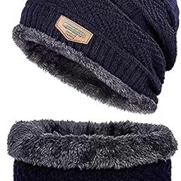 Wool Beanie Cap with Neck Muffler/Neck warmer for Men & Women-image-13