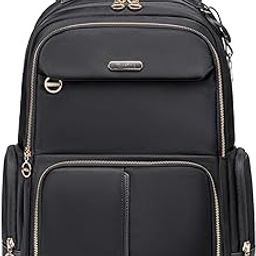 Backpack for Women Stylish 14-inch Laptop Pocket 7 Zipper Compartment 14L Nylon Laptop Bag Multiple-pockets Water Resistant Shockproof Bag for Casual Office College-21