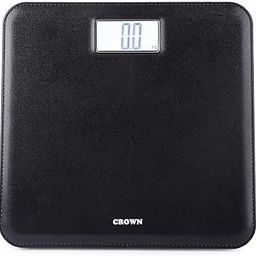 CROWN ELITE Digital Weight Machine For Body Weight Weighing Machine Leather Look Fiber Body Digital Human Weighing Scale With Large Lcd Display (black),180 kg-8