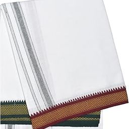 Men's Pure cotton Single Dhoti Mayilkan Design/Length 1.92meter /-image-58